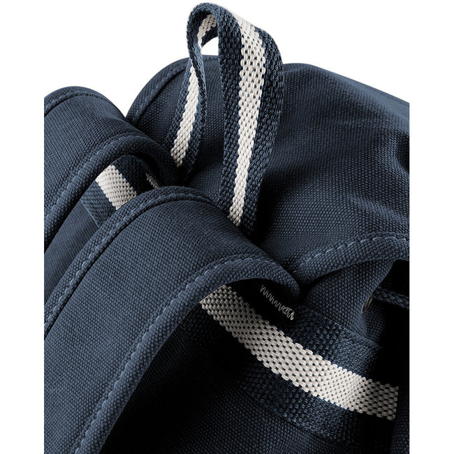 Vintage Oxford Navy - Close up - Quadra Vintage Canvas Backpack - 18 Liters
