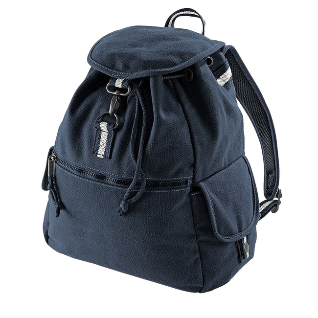 Vintage Oxford Navy - Front - Quadra Vintage Canvas Backpack - 18 Liters