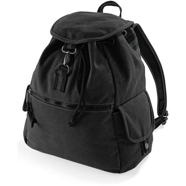 Vintage Black - Front - Quadra Vintage Canvas Backpack - 18 Liters