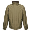 Dark Khaki-Black - Front - Regatta Dover Waterproof Windproof Jacket (Thermo-Guard Insulation)