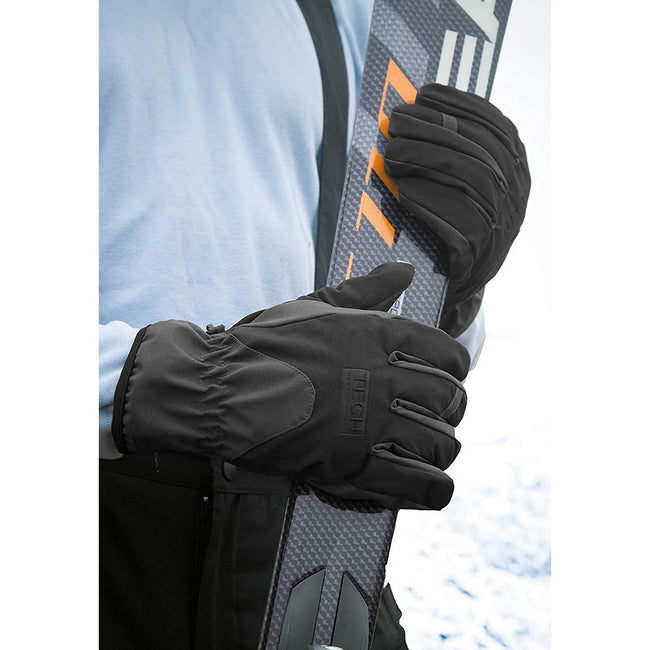 Black - Back - Result TECH Performance Sport Softshell Windproof Water Repellent Gloves