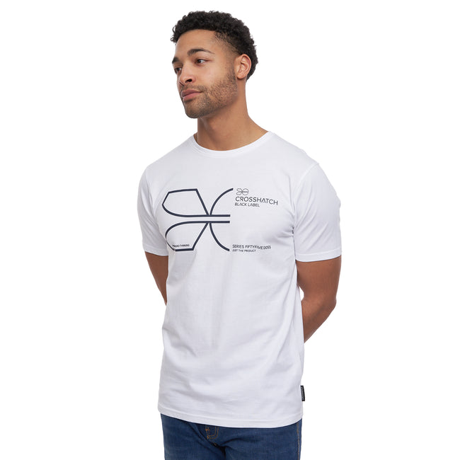 White - Front - Crosshatch Mens Cutups T-Shirt