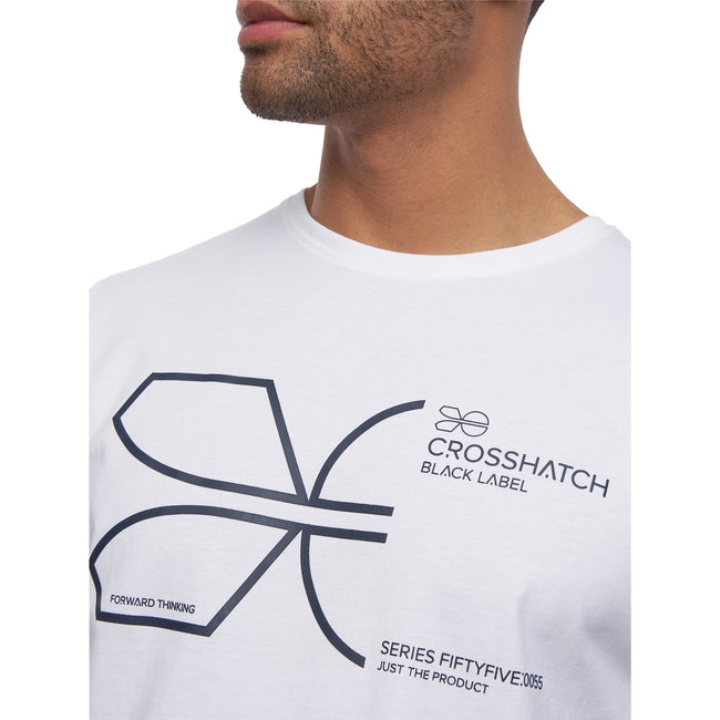 White - Back - Crosshatch Mens Cutups T-Shirt