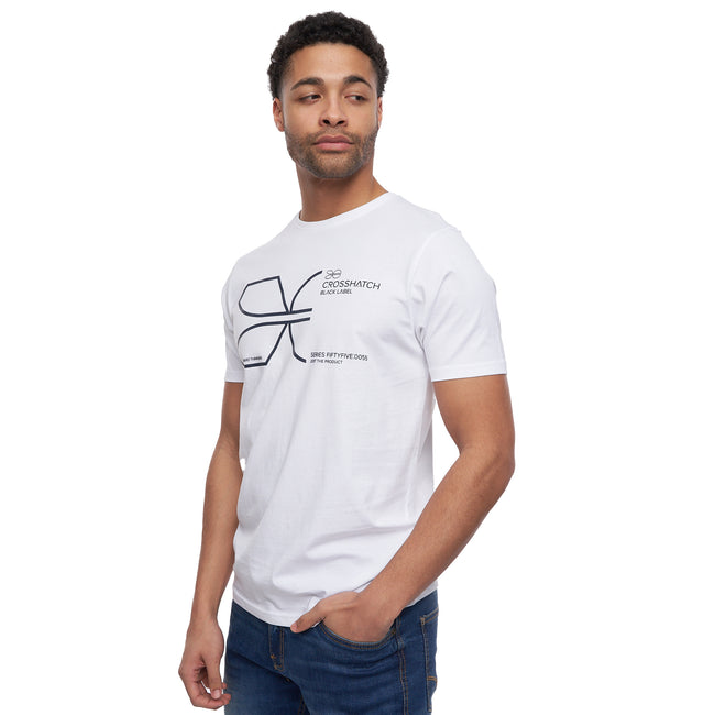 White - Side - Crosshatch Mens Cutups T-Shirt