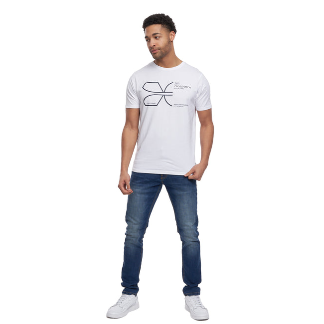 White - Lifestyle - Crosshatch Mens Cutups T-Shirt