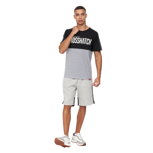 Black-Grey Marl - Close up - Crosshatch Mens Compounds T-Shirt
