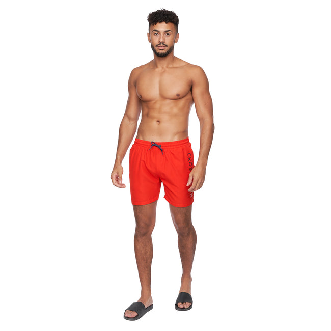 Red - Lifestyle - Crosshatch Mens Swimlar Swim Shorts
