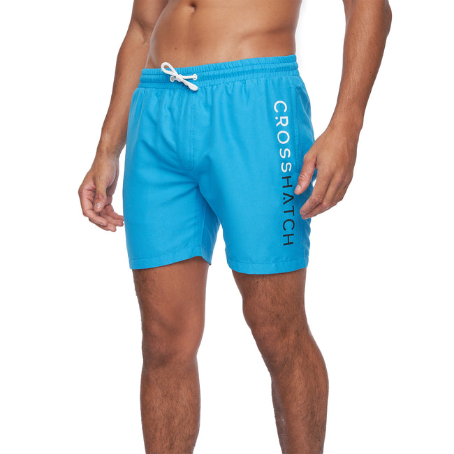 Blue - Front - Crosshatch Mens Swimlar Swim Shorts