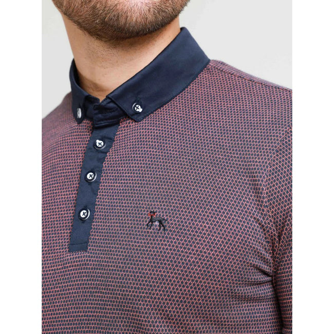 Navy-Red - Side - Bewley & Ritch Mens Bricks Polo Shirt