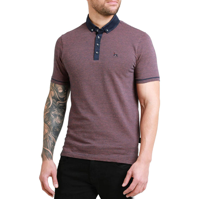 Navy-Red - Front - Bewley & Ritch Mens Bricks Polo Shirt