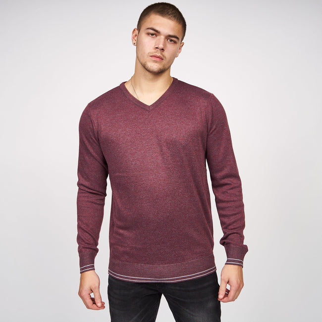 Wine - Front - Smith & Jones Mens Bryant Knitted Pullover
