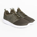 Olive - Front - Crosshatch Mens Ryfoss MVE Camo Leather Sneakers