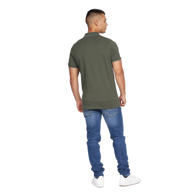 Dark Khaki - Back - Crosshatch Mens Padro Polo Shirt