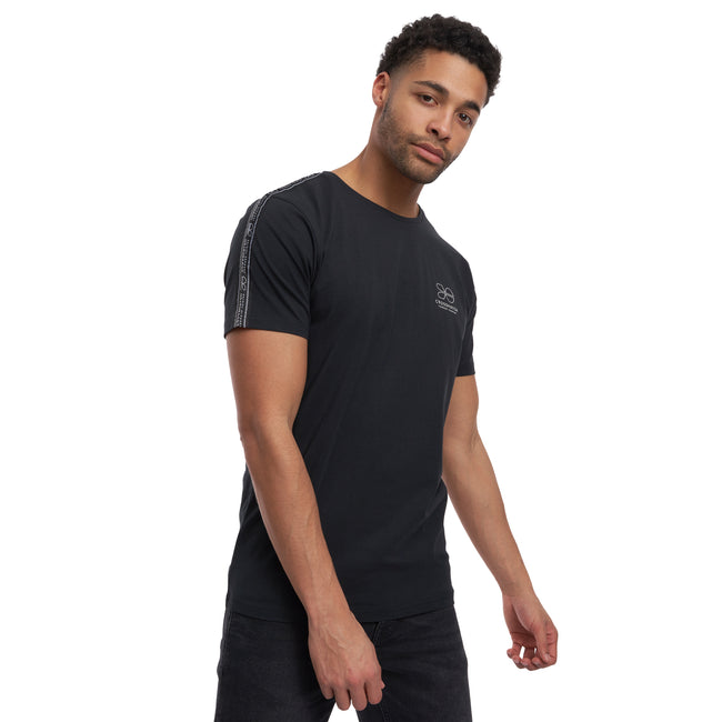Black - Side - Crosshatch Mens Caveron T-Shirt