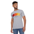 Grey Marl - Side - Crosshatch Mens Flocked T-Shirt