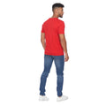 Red - Back - Crosshatch Mens Flocked T-Shirt