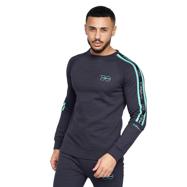Navy - Front - Crosshatch Mens Grassmeere Sweatshirt