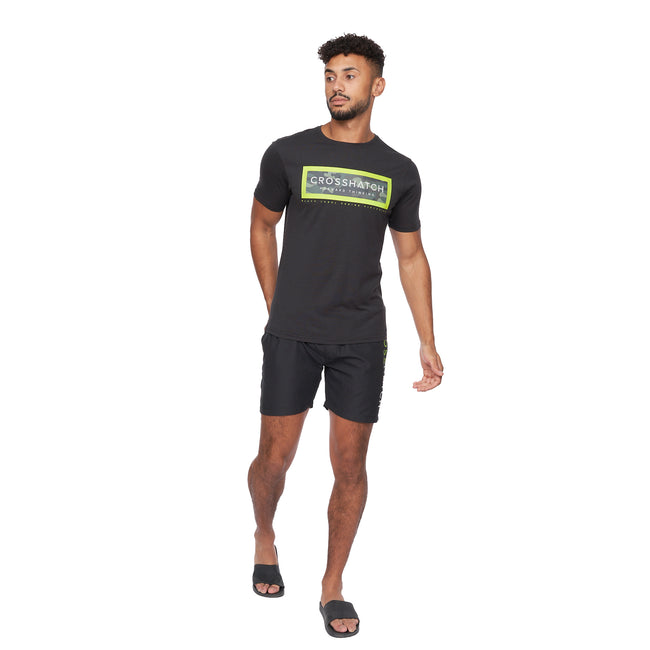 Black - Lifestyle - Crosshatch Mens Gramcam T-Shirt
