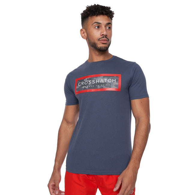 Navy - Front - Crosshatch Mens Gramcam T-Shirt