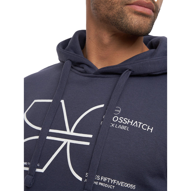 Navy - Lifestyle - Crosshatch Mens Cutups Hoodie