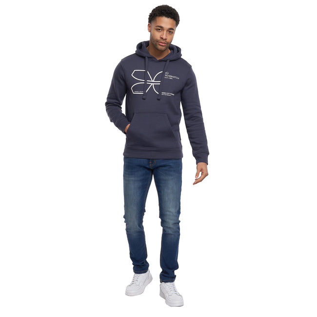 Navy - Pack Shot - Crosshatch Mens Cutups Hoodie