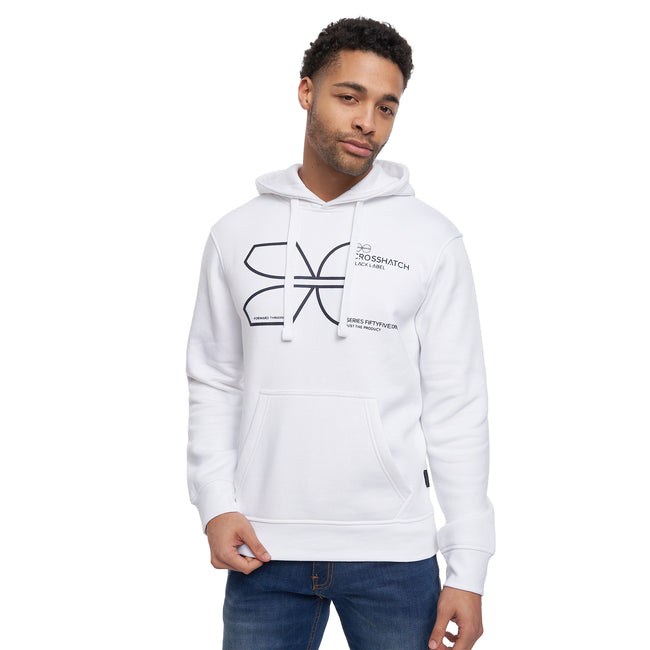 White - Front - Crosshatch Mens Cutups Hoodie