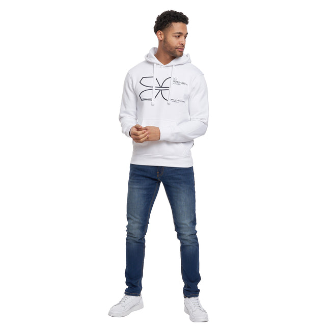 White - Pack Shot - Crosshatch Mens Cutups Hoodie