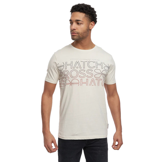 Off White - Front - Crosshatch Mens Fade T-Shirt