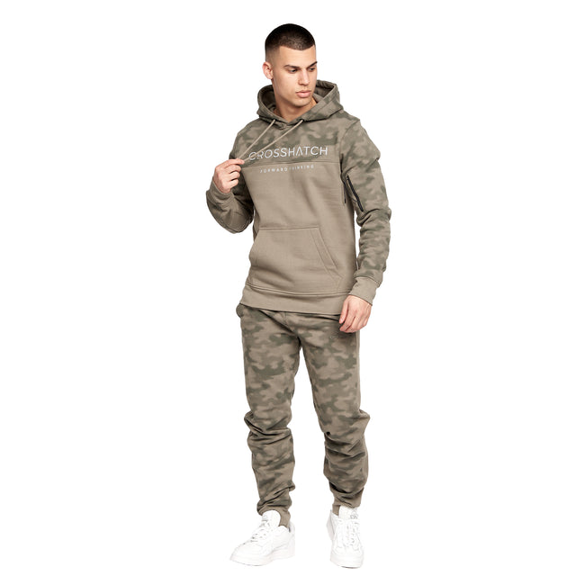 Khaki - Pack Shot - Crosshatch Mens Jacobi Hoodie