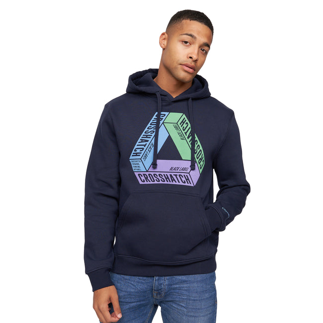 Navy - Front - Crosshatch Mens Pashika Hoodie