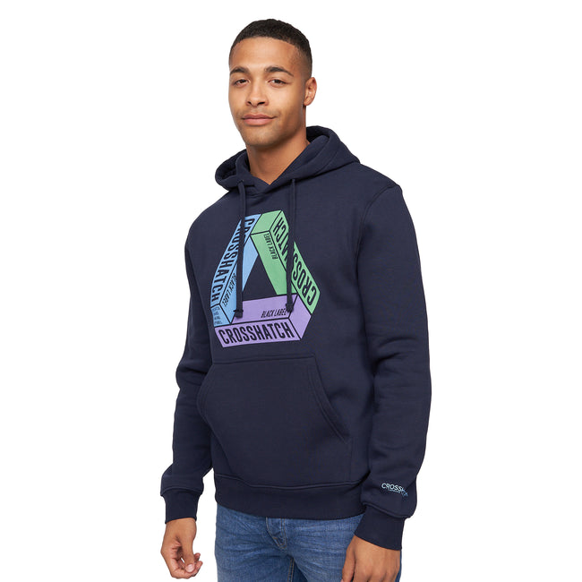 Navy - Side - Crosshatch Mens Pashika Hoodie