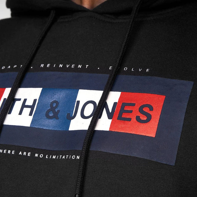 Black - Side - Smith & Jones Mens Beniko Hoodie