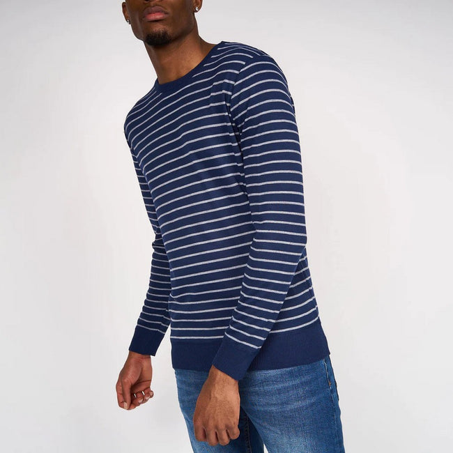 Navy Marl - Side - Smith & Jones Mens Doares Knitted Sweater