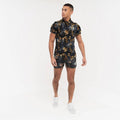 Black - Side - Crosshatch Mens Winifred Swim Shorts