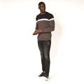 Black - Close up - Smith & Jones Mens Nichols Knitted Sweater