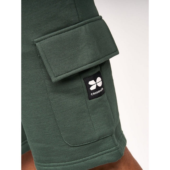 Deep Green - Side - Crosshatch Mens Logo Cargo Shorts