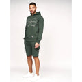 Deep Green - Pack Shot - Crosshatch Mens Logo Cargo Shorts