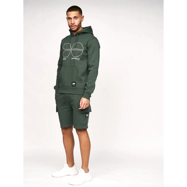 Deep Green - Pack Shot - Crosshatch Mens Logo Cargo Shorts