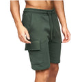 Deep Green - Front - Crosshatch Mens Logo Cargo Shorts