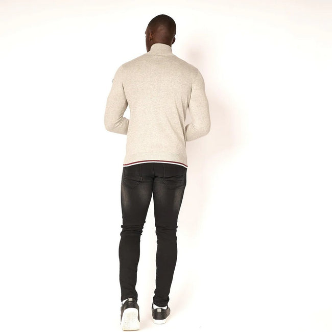 Light Grey Marl - Back - Smith & Jones Mens Boswell Knitted Sweater