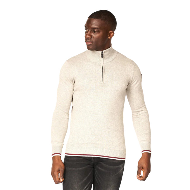 Light Grey Marl - Front - Smith & Jones Mens Boswell Knitted Sweater
