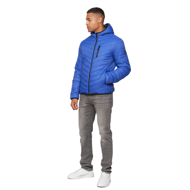 Blue - Lifestyle - Crosshatch Mens Rawsolid Hooded Jacket
