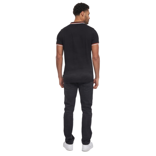Black - Back - Crosshatch Mens Marples Polo Shirt