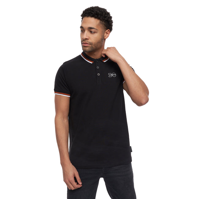 Black - Side - Crosshatch Mens Marples Polo Shirt