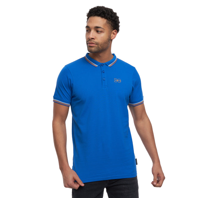 Blue - Front - Crosshatch Mens Vellamort Polo Shirt