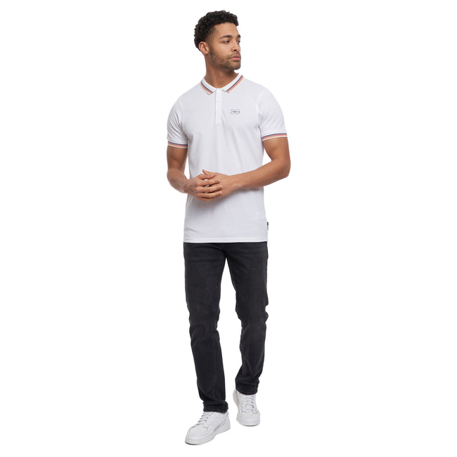 White - Pack Shot - Crosshatch Mens Vellamort Polo Shirt