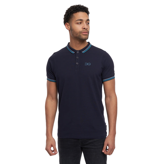 Navy - Front - Crosshatch Mens Vellamort Polo Shirt