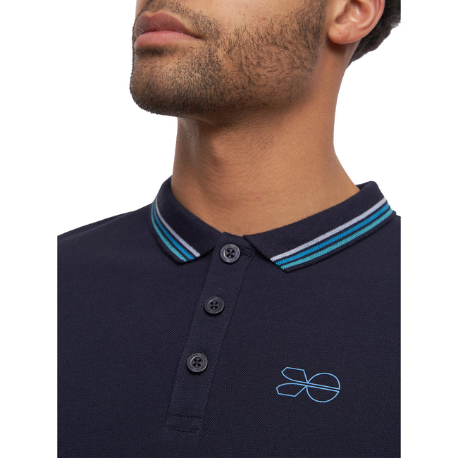 Navy - Lifestyle - Crosshatch Mens Vellamort Polo Shirt