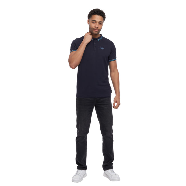 Navy - Pack Shot - Crosshatch Mens Vellamort Polo Shirt
