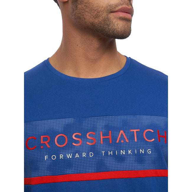 Blue - Lifestyle - Crosshatch Mens Combot Camo T-Shirt